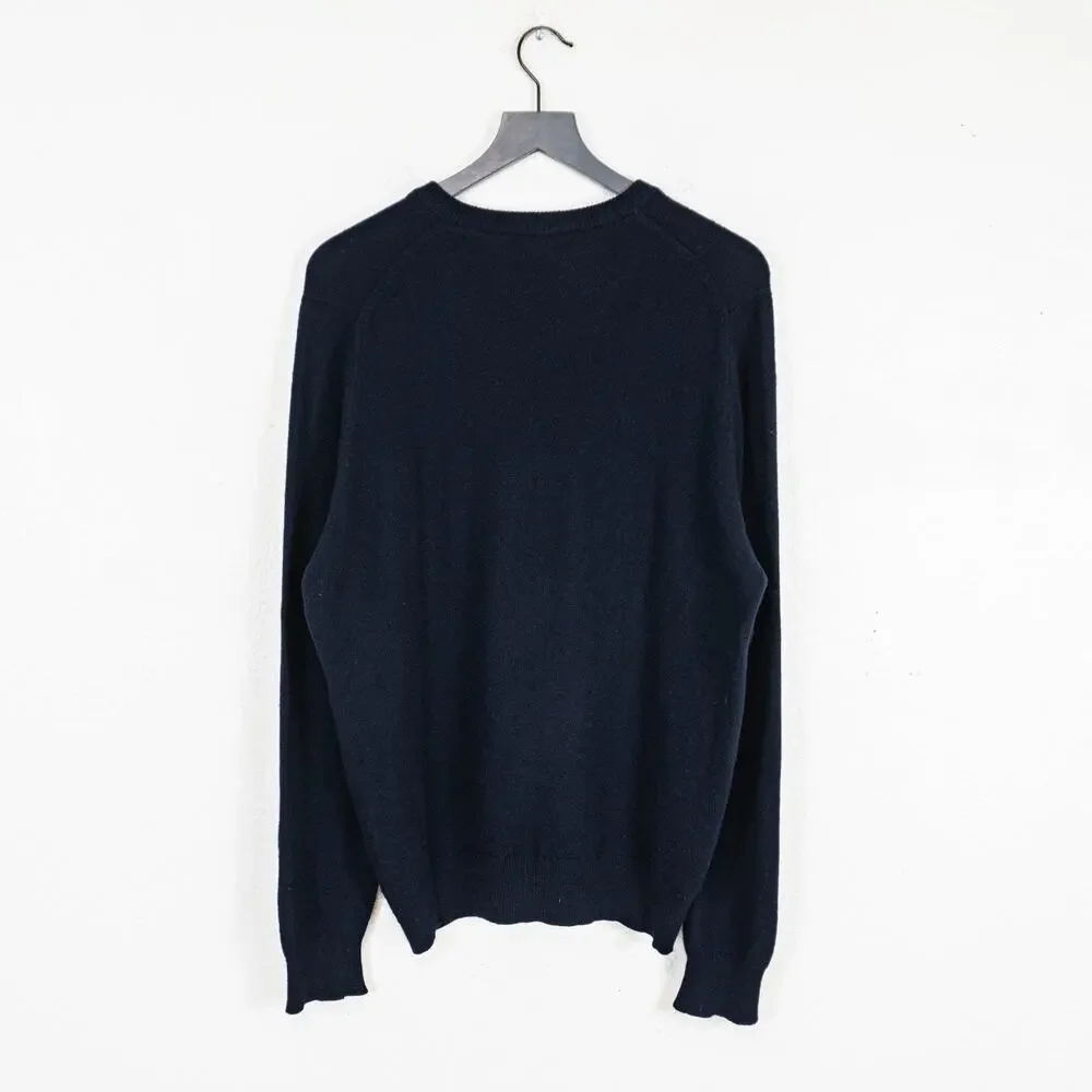 Brooks Brothers 3 Ply Scottish Cashmere Vneck Sweater Dark Navy Medium